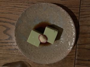 Avocado tofu at Sorano in Tokyo