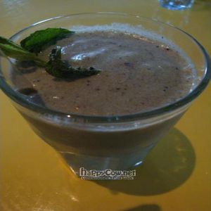 mint chocolate chip shake ('I am Bliss') at Cafe Gratitude in San Rafael