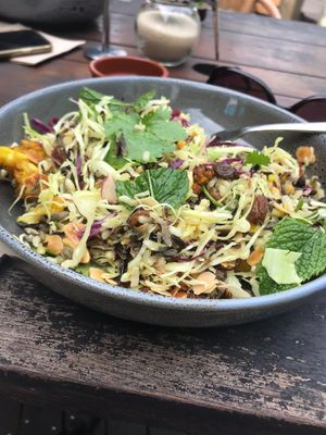 Black wild rice and turmeric cauliflower. Big bowl of nutrition  at Poinciana in Mullumbimby