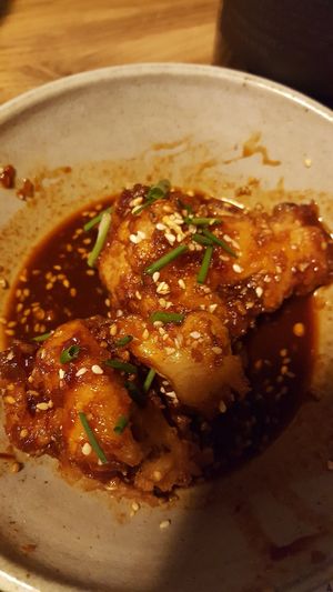 Cauliflower with chili sauce at Dovetail Joint in Richland