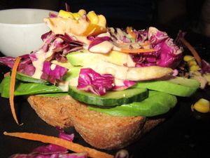 Rainbow toast! at Mugg & Bean - Lonehill in Johannesburg