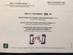 Vegan menu!  at Grill It Marina in Turku