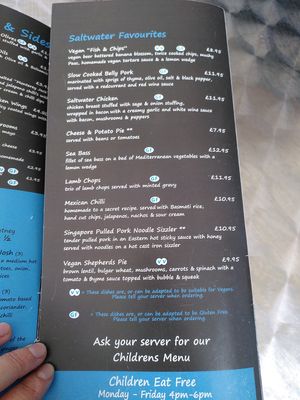 Menu 5 (spring 2021) at The Saltwater Inn in Porthcawl