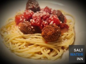 Spaghetti Meatball Arrabiata at The Saltwater Inn in Porthcawl