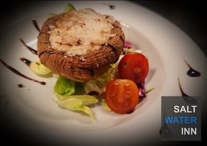 Garlic Cream Cheese Stuffed Portobello Mushroom at The Saltwater Inn in Porthcawl