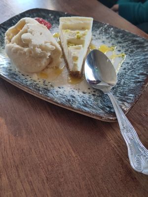 Key lime pie and ice cream at The Saltwater Inn in Porthcawl