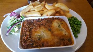 Vegan lentil shepherds pie at The Saltwater Inn in Porthcawl