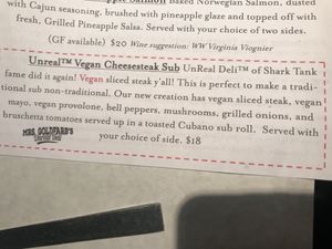 Unreal vegan cheesesteak   at Food For Thought in Williamsburg