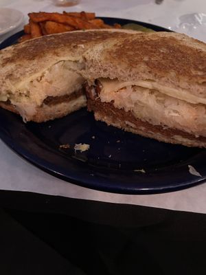 Vegan reunion special with Unreal brand “corned beef”. (Sweet potato fries use a shared fryer fyi.) Amazing!!  at Food For Thought in Williamsburg