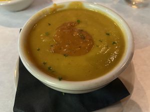 Cup of the vegan, GL vegetable bisque  at Food For Thought in Williamsburg
