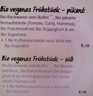 menu at Kaisers Gute Backstube in Loerrach
