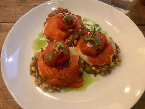 Super amazing sweetcorn fritters. at The Spread Eagle in East London