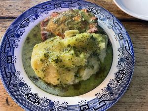 Pie & mash with liquor  at The Spread Eagle in East London
