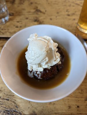 Sticky toffee pudding at The Spread Eagle in East London