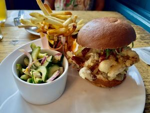 Korean burger  at The Spread Eagle in East London