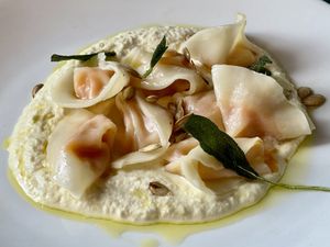 Butternut squash Tortellini with truffle ricotta  at The Spread Eagle in East London