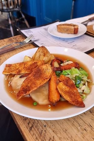 Pot roast celeriac & potato crackling (Sunday menu) at The Spread Eagle in East London