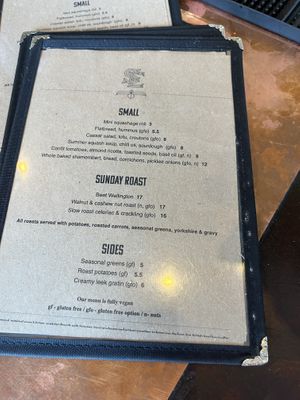 Menu  at The Spread Eagle in East London