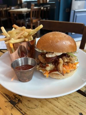 Korean burger  at The Spread Eagle in East London