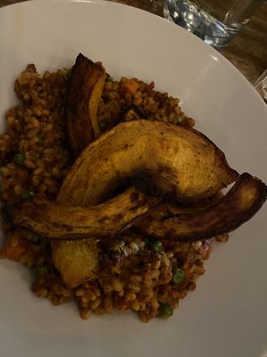 Roasted pumpkin and risottoo  at The Spread Eagle in East London