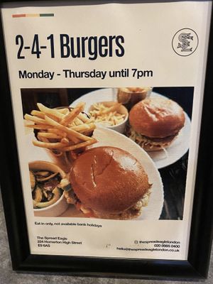 2-4-1 Burger deal!  at The Spread Eagle in East London