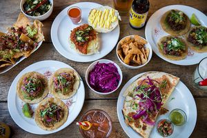 New Club Mexicana menu items at The Spread Eagle including the MFC Torta and the Al Pastor taco at The Spread Eagle in East London