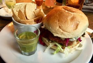 tofish burger at The Spread Eagle in East London