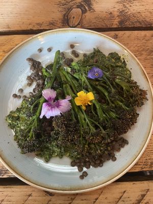 Broccoli with lentils   at The Spread Eagle in East London