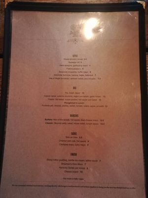 New menu at The Spread Eagle in East London