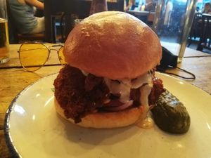 Buffalo hen of the woods (mushroom) burger at The Spread Eagle in East London