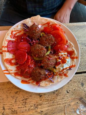 Falafel wrap  at The Spread Eagle in East London