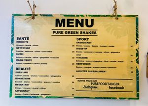 Pure Food menu  at Pure Food in Tangier