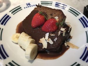 Chocolate cake at Flax & Kale - Sant Pere Mes in Barcelona