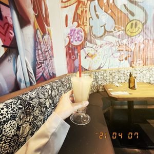 Slush style drink   at Flax & Kale - Sant Pere Mes in Barcelona