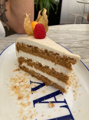 Carrot Cake at Flax & Kale - Sant Pere Mes in Barcelona