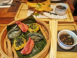 gyozas at Flax & Kale - Sant Pere Mes in Barcelona