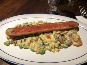 The plant-based scandal scramble  at Flax & Kale - Sant Pere Mes in Barcelona