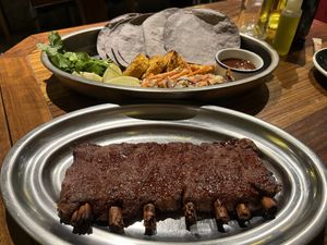 Vegan BBQ Tacos  at Flax & Kale - Sant Pere Mes in Barcelona