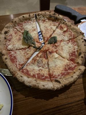 Margherita pizza - we thought the vegan cheese was good  at Flax & Kale - Sant Pere Mes in Barcelona