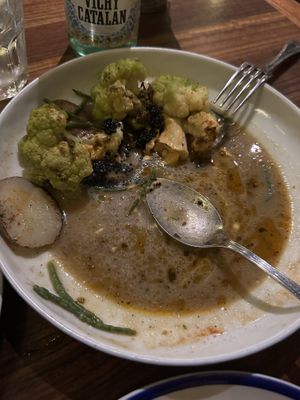 Romanesco, really interesting dish - very tasty  at Flax & Kale - Sant Pere Mes in Barcelona