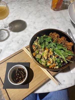 Scrambled tofu, quinoa   at Flax & Kale - Sant Pere Mes in Barcelona