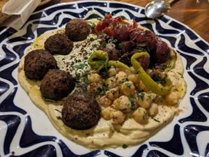 Hummus at Flax & Kale - Sant Pere Mes in Barcelona