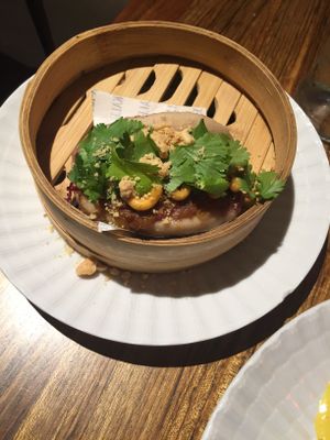 ‘BBQ pulled pork’ bao at Flax & Kale - Sant Pere Mes in Barcelona