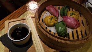 Dumplings at Flax & Kale - Sant Pere Mes in Barcelona