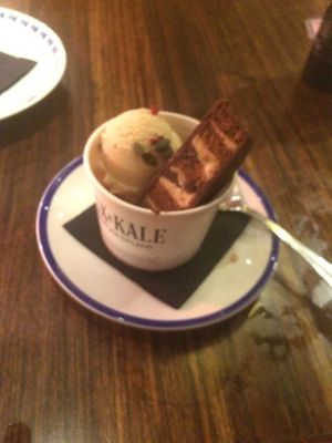 Vanilla marcona ice cream at Flax & Kale - Sant Pere Mes in Barcelona