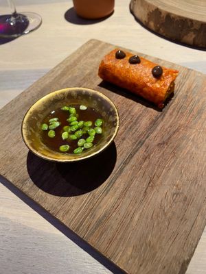 socarrat of peas at El Invernadero de Rodrigo de la Calle in Madrid