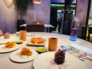 Tomato bread. Wish I had a photo before they cut it  at El Invernadero de Rodrigo de la Calle in Madrid