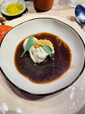 Boletus with dark garlic broth. Amazing!  at El Invernadero de Rodrigo de la Calle in Madrid