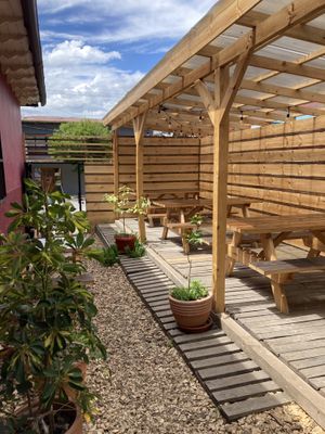 Patio on the backk  at Basilic Bistrot in Coyhaique