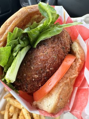 Crabless Cake Sammy  at The Veggie in Madison